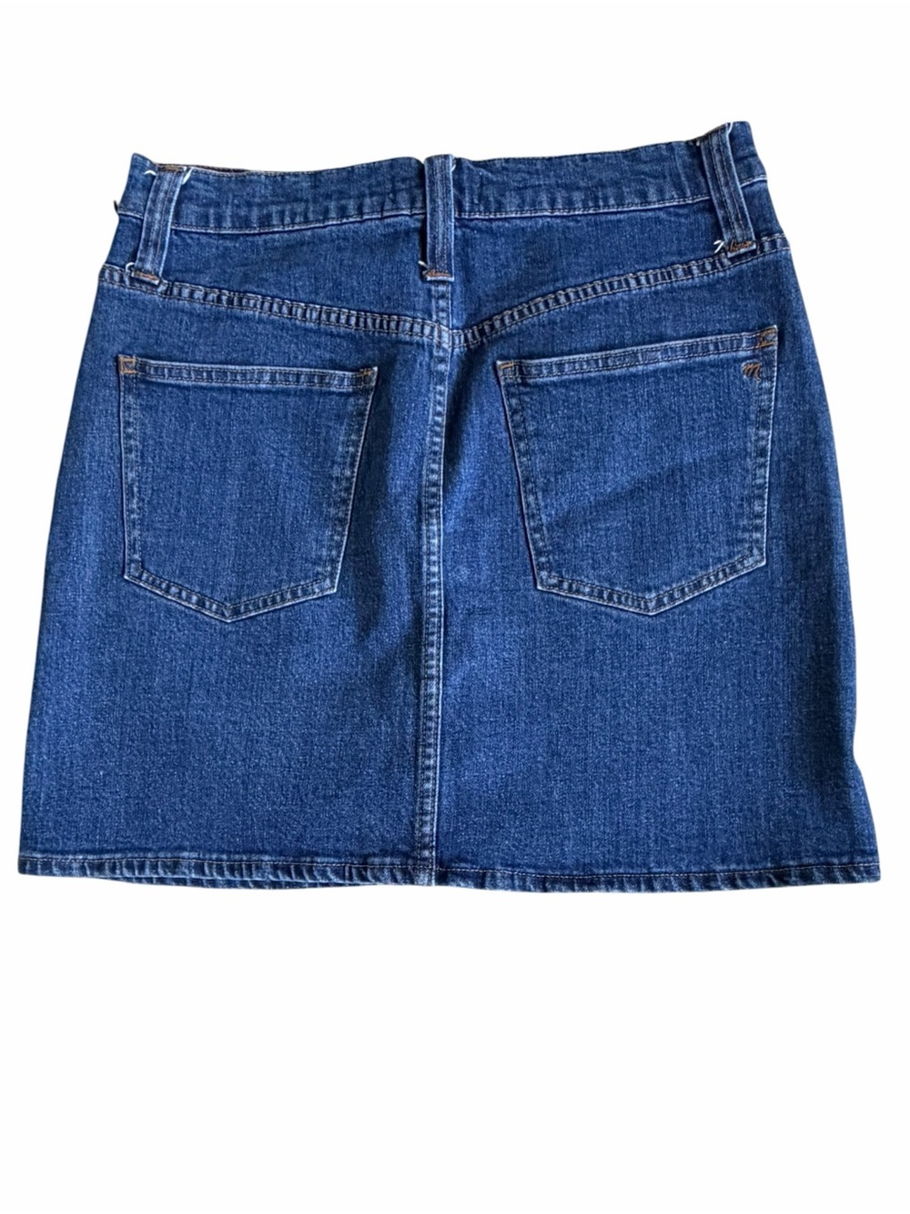 Madewell Indigo Button-Front Denim Mini Skirt - Picture 3 of 6